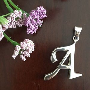 Sterling Silver 925 Pendant Stylized Letter "A"